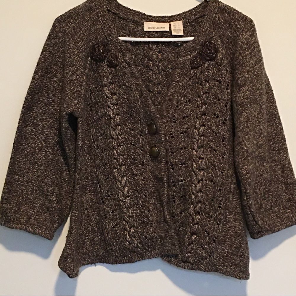 Authentic DKNY! Donna‎ Karen NY! COPPER GLITTER BABY DOLL SWEATER!